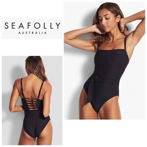 New. SEAFOLLY DD-cup black swimsuit. Retails $168 US size 6/DD